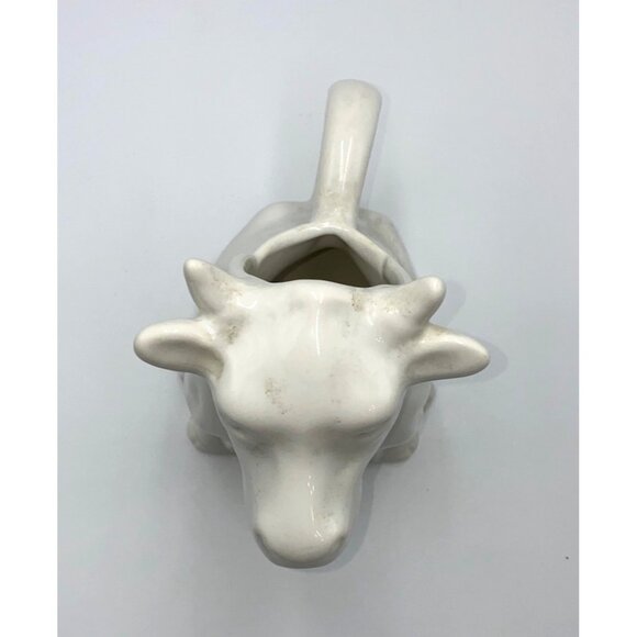 White Ceramic Cow Creamer Pitcher - Picture 6 of 7
